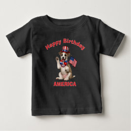Camiseta Infantil Patriota de Cachorro Whippet (2i