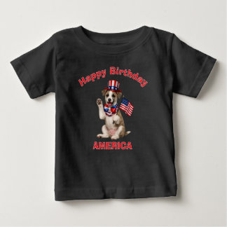 Camiseta Infantil Patriota de Cachorro Whippet (2i