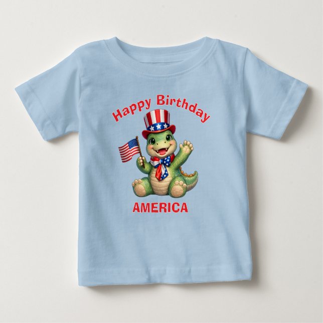 Camiseta Infantil Patriota Dinossauro (6b) (Frente)