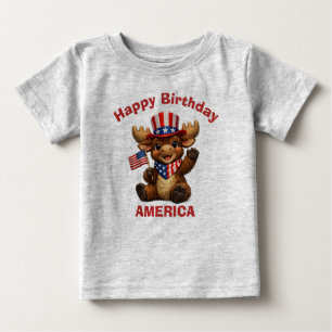 Camiseta infantil patriótica de alce (5h)