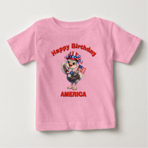 Camiseta infantil patriótica de avestruz (4p)