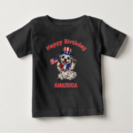 Camiseta Infantil Patriótica de Cachorrinho Dalmat
