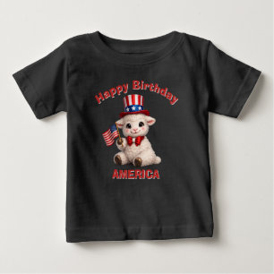 Camiseta infantil patriótica de cordeiro (5f)