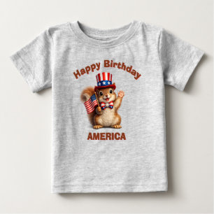 Camiseta infantil patriótica de Esquilo (5m)