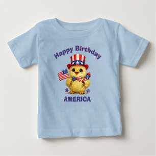 Camiseta Infantil Patriótica de Frango Recém-Nasci