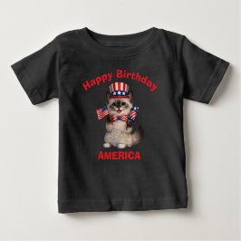 Camiseta infantil patriótica de gatinho himalaio (