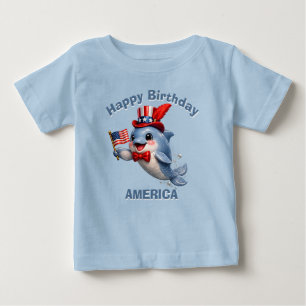 Camiseta Infantil Patriótica de Golfinho (7e)