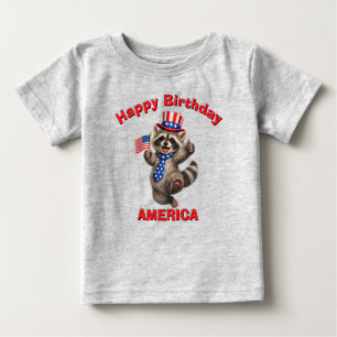 Camiseta Infantil Patriótica de Guaxinim (5v)