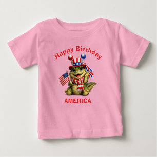 Camiseta Infantil Patriótica de Jacaré (3e)