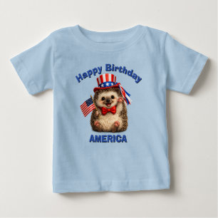 Camiseta infantil patriótica de ouriço-cacheiro (5