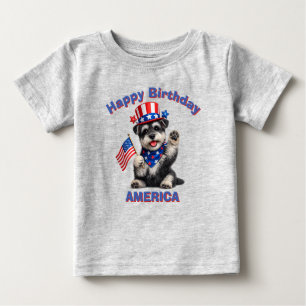 Camiseta infantil patriótica de Schnauzer (2ag)