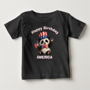 Camiseta Infantil Patriótica do Ursinho Panda (5j)