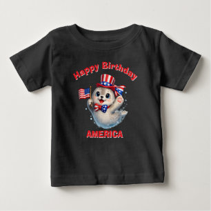 Camiseta infantil patriótica Seal (5ad)