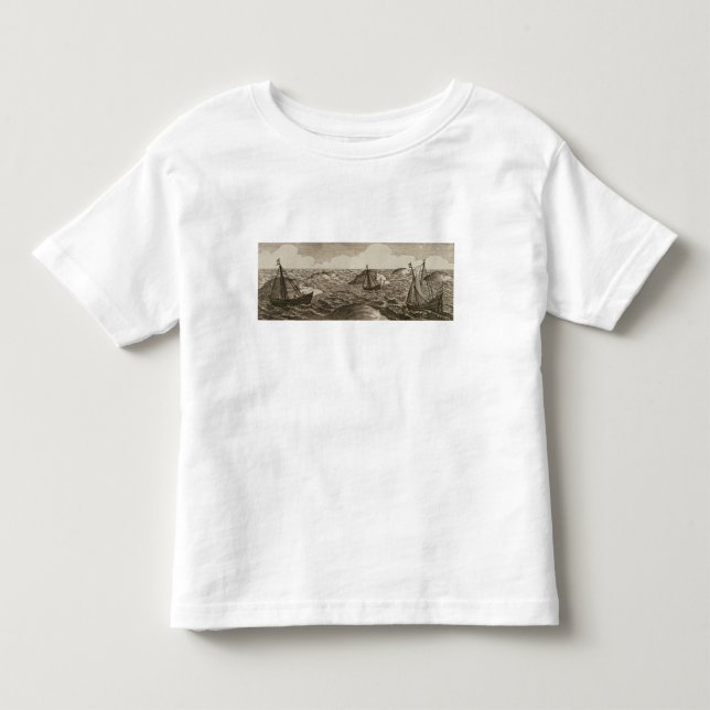 Camiseta Infantil Pelsaert ajusta a maneira   da vela entre ilhas, (Frente)