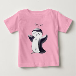 Camiseta Infantil Pengu Pengim Feliz (Preto)