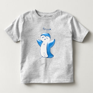 Camiseta Infantil Pengu Penguino Feliz (Azul Claro