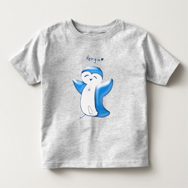 Camiseta Infantil Pengu Penguino Feliz (Azul Claro (Frente)