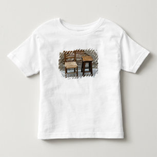 Camiseta Infantil Pequena cadeira e banco, Pienza, Itália