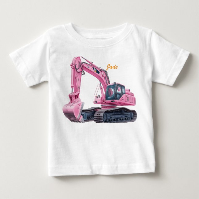 Camiseta Infantil Personalizada de Escavadeira Ros (Frente)