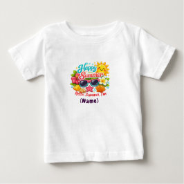 Camiseta Infantil Personalizada Feliz Verão.Nome P