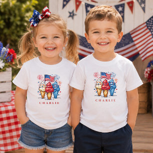 Camiseta Infantil Personalizada Patriótica Moderna