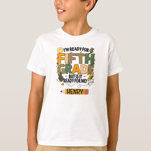 Camiseta Infantil Personalizada Pronta para a Quin (Frente)