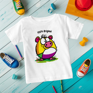 Camiseta Infantil Personalizável de Porco Divertid