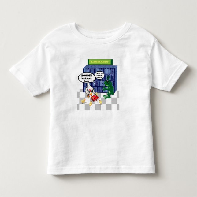 Camiseta Infantil Piada do livro de bibliotecas (Frente)