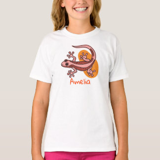 Camiseta Infantil Pink Gecko – Camisa Colorida de 