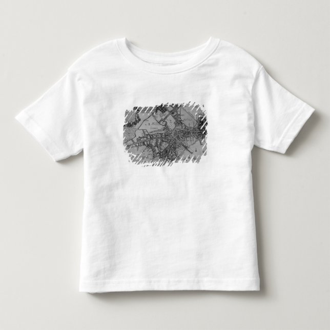 Camiseta Infantil Plano de Boston, Nova Inglaterra, 1739 (Frente)