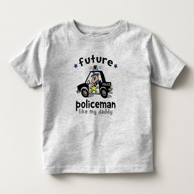Camiseta Infantil Policial Como Pai (Frente)