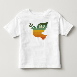 Camiseta Infantil Pombo da Paz Arco-Íris Retro