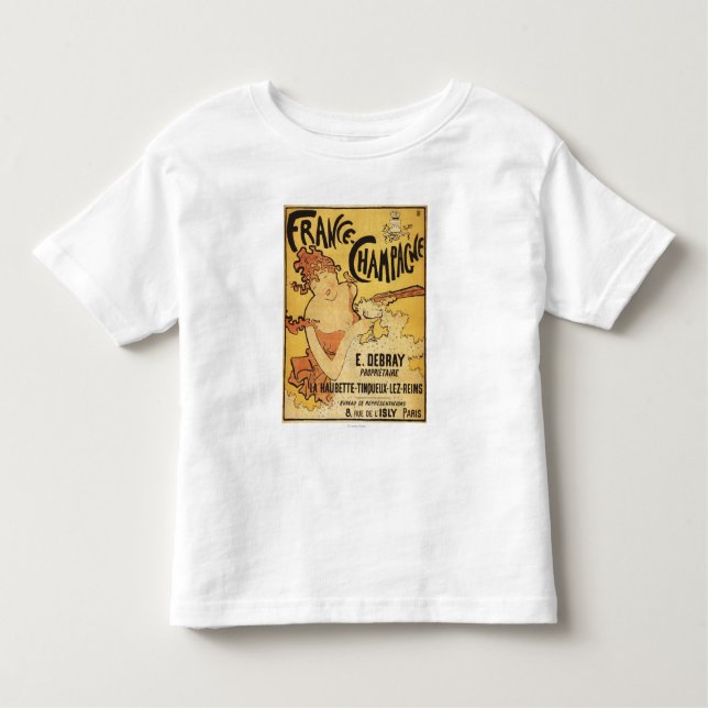 Camiseta Infantil Poster da propaganda de E. Deb Ray Champagne (Frente)