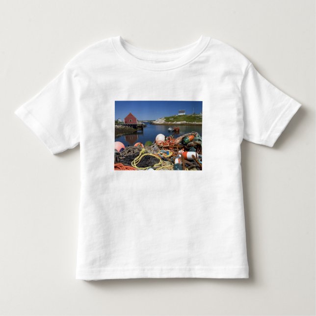 Camiseta Infantil potes, boias e cordas da doca (Frente)