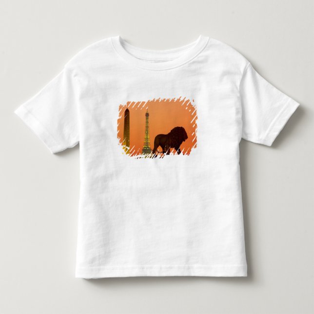 Camiseta Infantil Praça da Concorde; Torre Eiffel; Obelisco; (Frente)