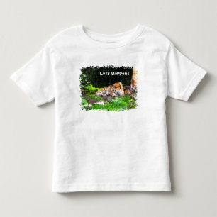 Camiseta Infantil Preguiçoso Acontece Tigre Siberiano