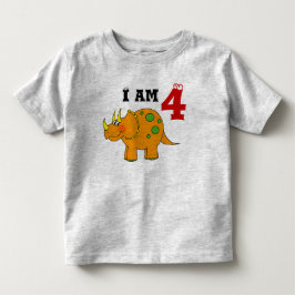 Camiseta Infantil presente de 4º aniversário, triceratops de dinossa