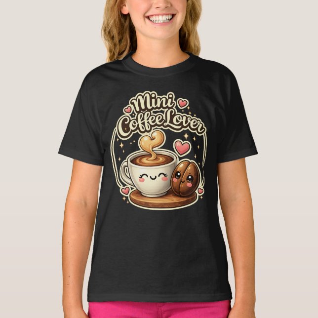 Camiseta Infantil Presente de Café Meninas Fofas A (Frente)
