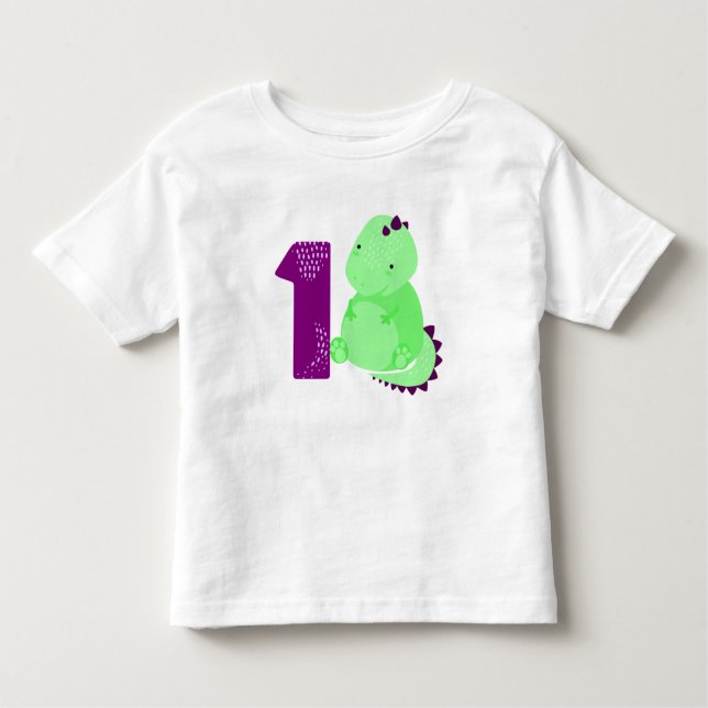 Camiseta Infantil Primeiro aniversario Dinossauro Bebê (Frente)