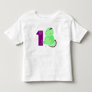 Camiseta Infantil Primeiro aniversario do dinossauro do bebê
