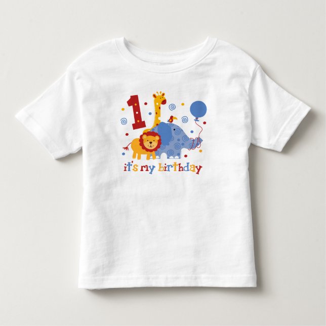 Camiseta Infantil Primeiro aniversario do safari (Frente)