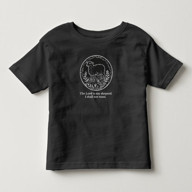 Camiseta infantil Psalm 23:1 Cordeiro Cristão (Frente)