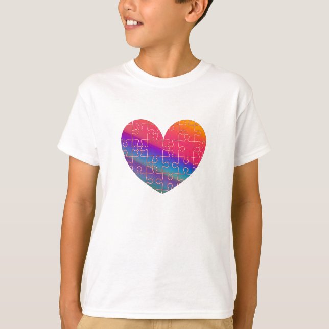 Camiseta Infantil Quebra-Cabeça do Nosso Coração (Frente)