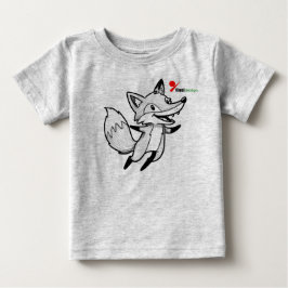 Camiseta Infantil Raposa Feliz Pulando Desenho Art