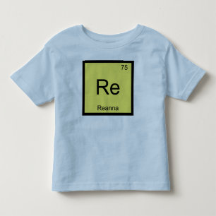 Camiseta Infantil Reanna Nome Elemento Químico Tabela Periódica