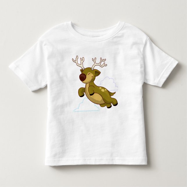 Camiseta Infantil Reinador Voador de Natal (Frente)