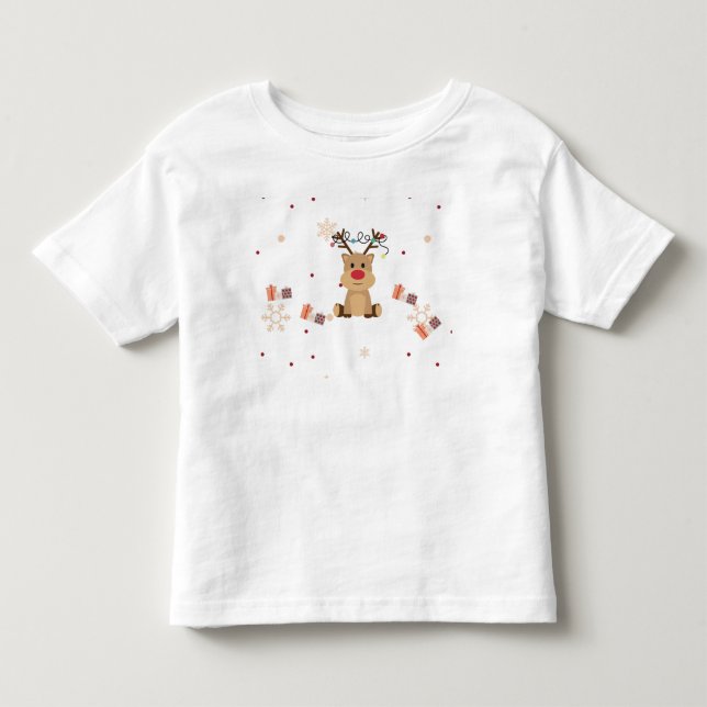 Camiseta Infantil Rena de Natal Fofa (Frente)