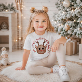 Camiseta Infantil Rena Fofa Terra de Maravilhas de