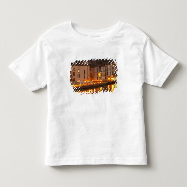 Camiseta Infantil Restaurantes ao longo do rio l'Herault. L'Herault (Frente)
