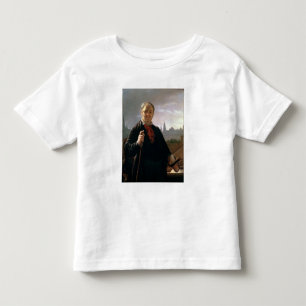 Camiseta Infantil Retrato de auto contra a janela